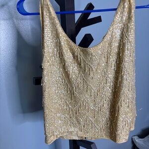 Vintage beaded wool tank top
